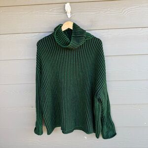 Zara black and green oversized chunky knit sweater